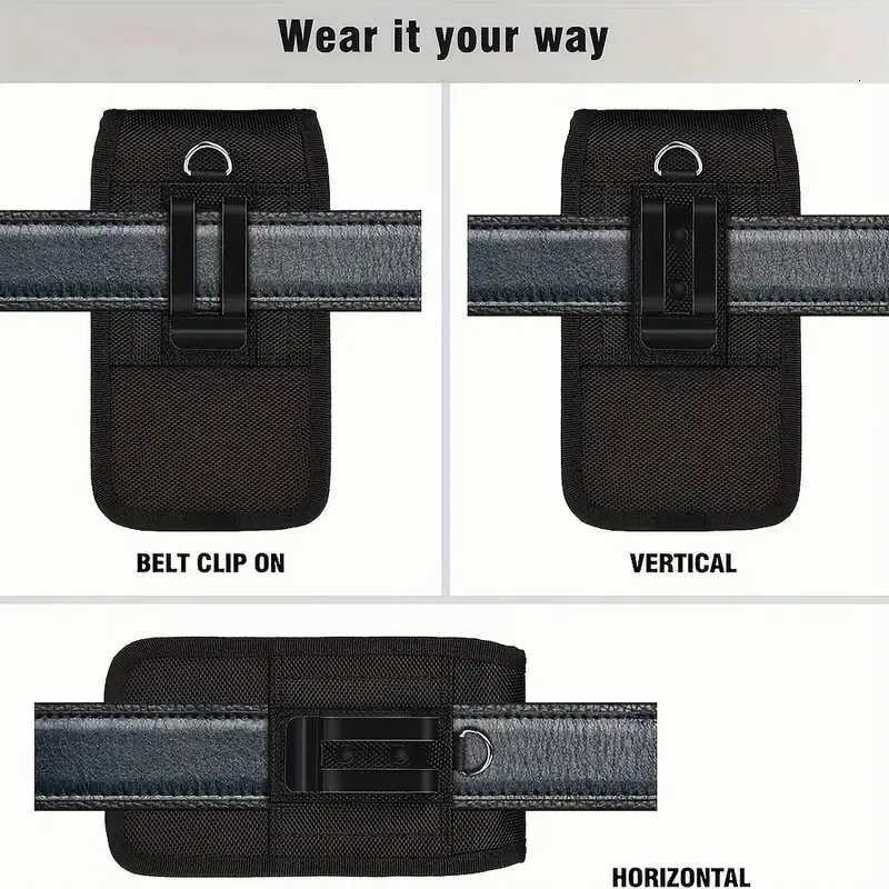 Universal phone bag under 75 inches Nylon Dual Pocket Cell Phone Belt Pouch Case Mens Outdoor bag for iPhone Samsung Xiaomi C260406