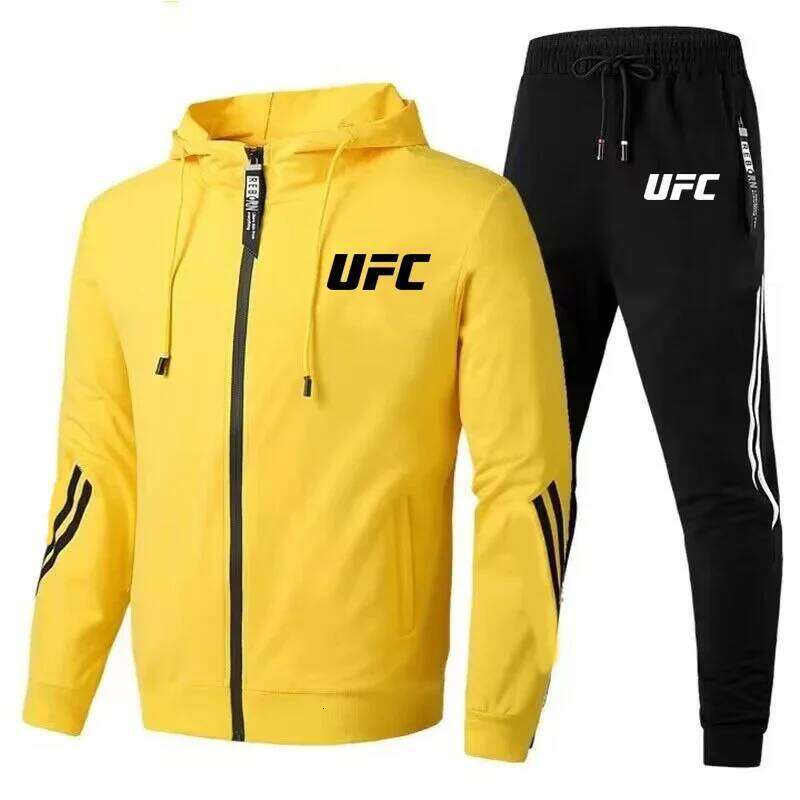 2026 Men's New Stylish Hooded Zipper Jacket + Jogging Pants Two-Piece Set For Spring-Autumn Outdoor Leisure And Sports Activities
