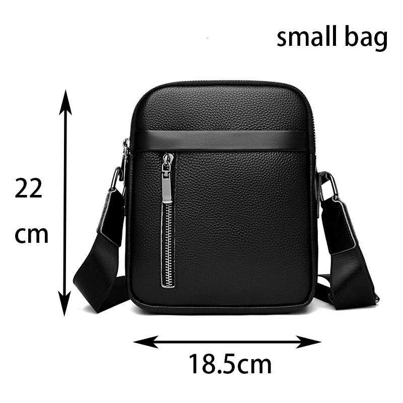 Mini Simple Mens Waterproof Genuine Leather Shoulder Bag Lightweight Black Cell Phone Bag Luxury High Quality Crossbody Bag C260406