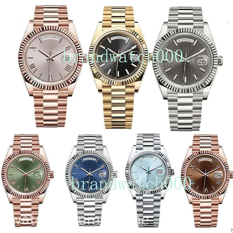 Men's Watch Roman Numerals 18k gold 41mm Size Calendar of the Week Fully automatic mechanical movement Sapphire Mirror Diamond Loop Men's Designer Watch