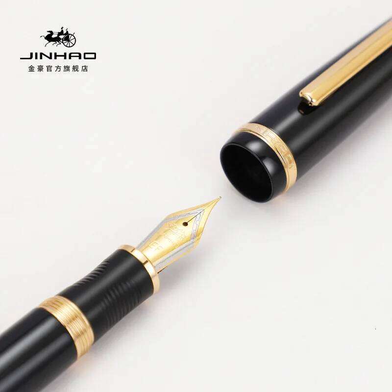 Jinhao 850 /350 Executive Fountain - Ergonomic Metal Calligraphy Pen with Golden Clip, Fine Nib & Converter for Business 26Y0406