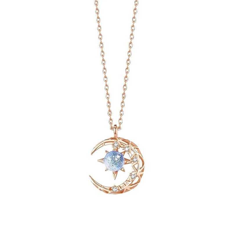 LATS Star Moon Pendant Necklaces for Women Simple Clavicle Chain Fashion Jewelry Accessories H260406