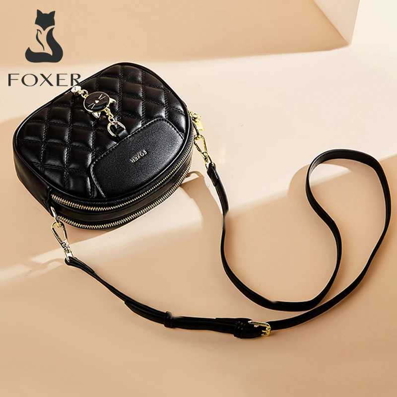 FOXER 2026 Chic Shell Bag Womens Shoulder Bag Fashion Small Cellphone Bag Females Daily Commuting Crossbody Purse C260406
