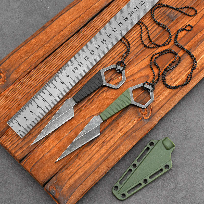 Cross-border best-selling in-stock mini hanging neck EDCK sheath, portable tactical outdoor knife, new Amazon model