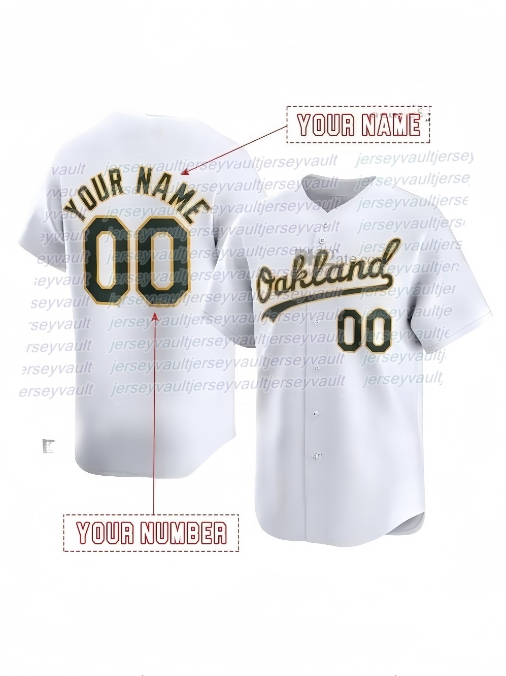 Custom 2026 New Gold Baseball Jersey JJ Bleday Brent Rooker Tyler Soderstrom Colby Thomas Nick Kurtz Darell Hernaiz Brett Harris Willie MacIver
