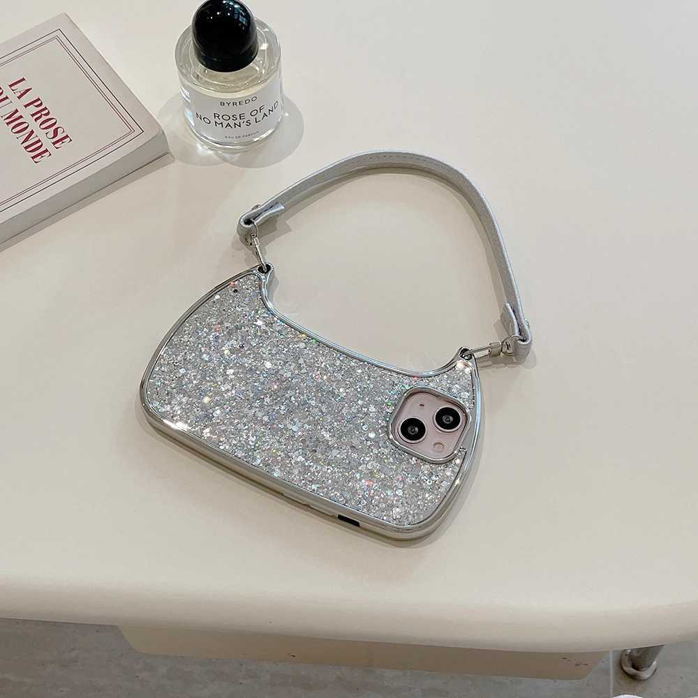 Electroplated Handbag Hand Strap Phone Case For iPhone 17 16 15 14 13 12 11 Pro Max Soft Shockproof Cover C260406