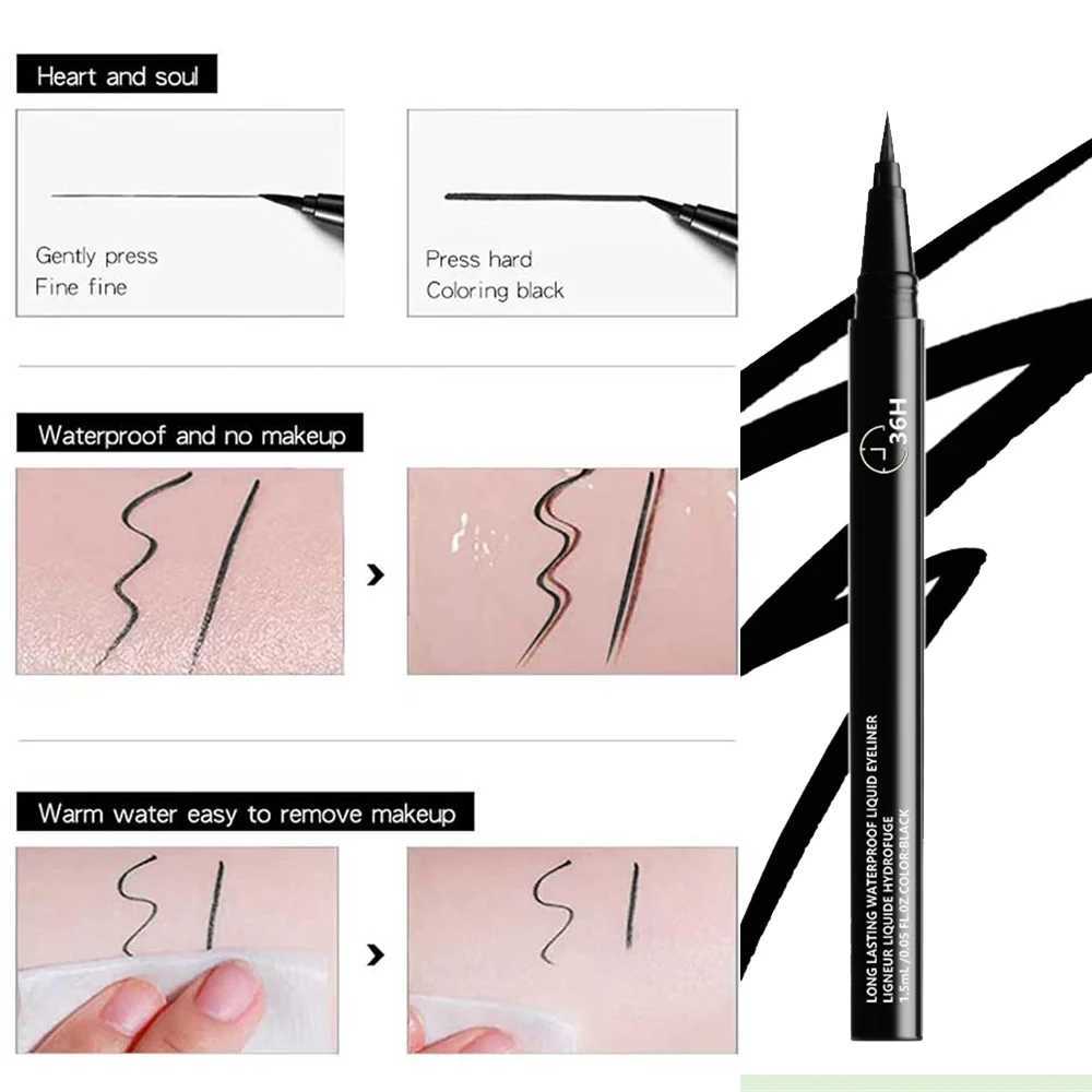 36-Hour Lock Lasting Liquid Eyeliner Pencil Waterproof Black Ink Pen Smudge-Free Matte Quick-dry Eye Liner Smooth Cosmetics H260406