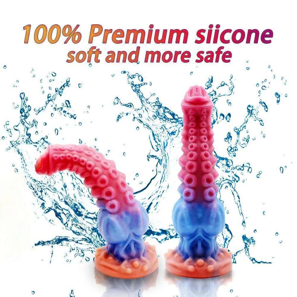 S/M/L Tentacle Anal Thick Silicone Monster Huge Penis Fake Dick Alien Dildo With Suction Cup Sex Toys For Women Men 26L0406