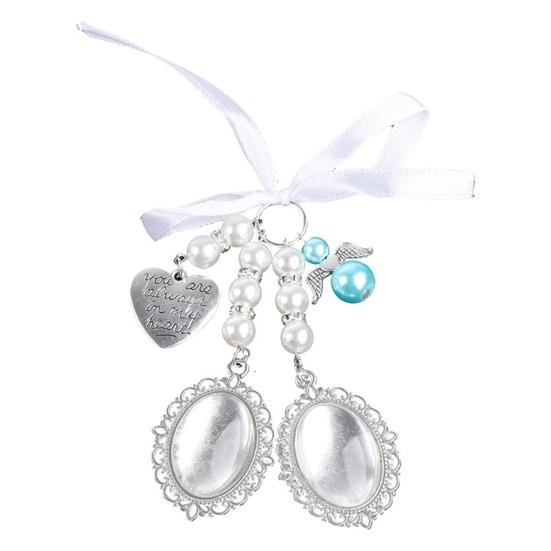 Wedding Bouquet Charm Lace Oval Bridal Bouquet Angel Charm Memorial Po Frame Charm Pin Angel Pendant Brooch for Mother of Bri 260403BJ - view 3
