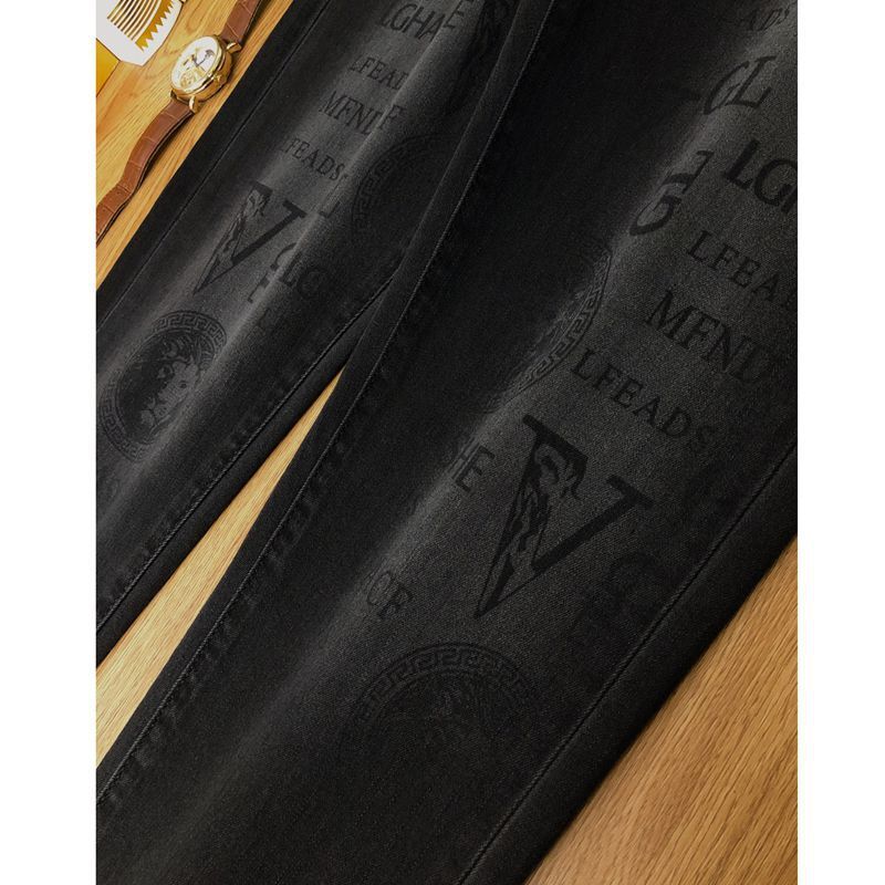 Designer Pants - 2026 Luxury Men's Clothing - Premium Lightweight Luxury Lion Pattern Jeans - Men's - Trendy Brand - Tight-fitting Pants