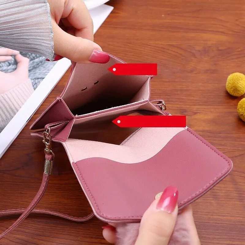 Cute Cartoon Pattern Touch-Screen Phone Bag for Women - Slim Transparent Crossbody Bag Mini Shoulder Pouch Wallet C260406