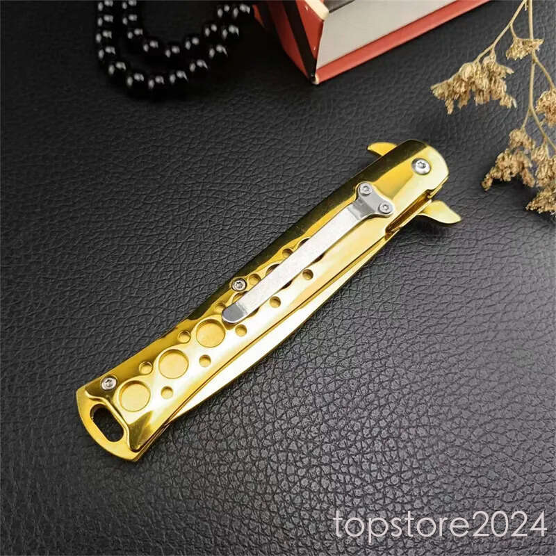 Golden M10 butterfly knife folding Swordfish Manual Durable and Not Easy to Fade knife 420 Steel Handle 440c Sharp folding Blade Outdoor Kitchen Multi