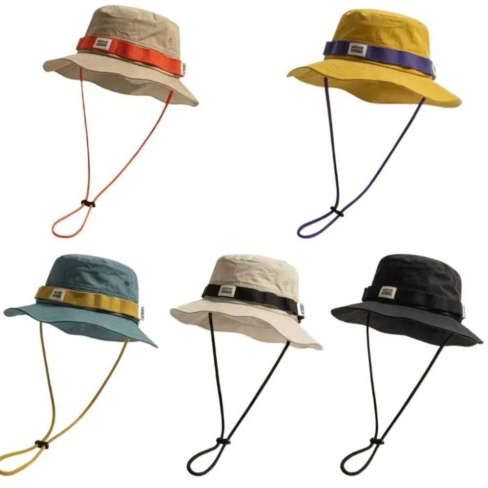 New Trendy Bucket Hat Anti-Sun Adjustable Fishing Cap Breathable Waterproof Ponytail Hat Gift H260407