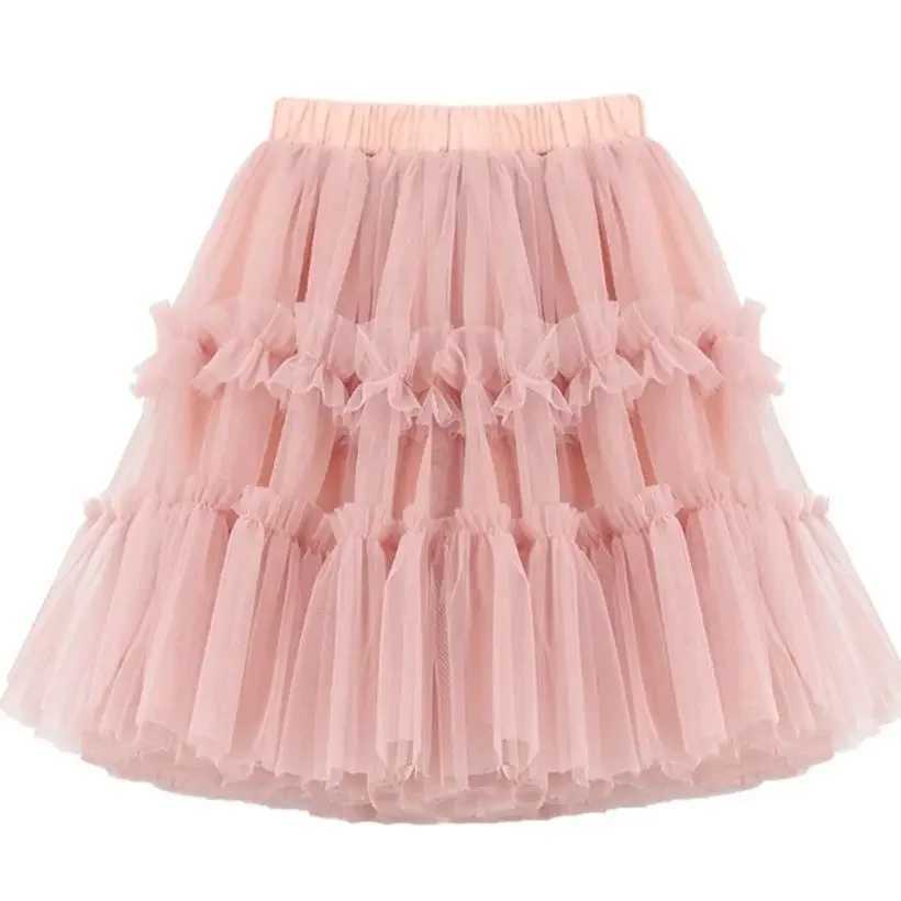 Girls Tutu 2023 Summer New Kids Mid-length Fashion Korean Birthday Party Dance Ball Gown Princess Skirt Parent-child Gauze Skirt H260407