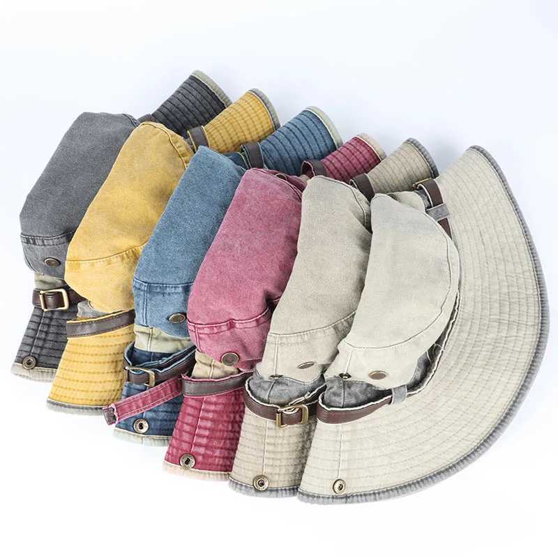 Bucket Hat With Leather Belt Men Women Sunhat 2026 Outdoor Fisherman Cap Summer Sun Protector Hats Panama Beach Protection Caps H260407