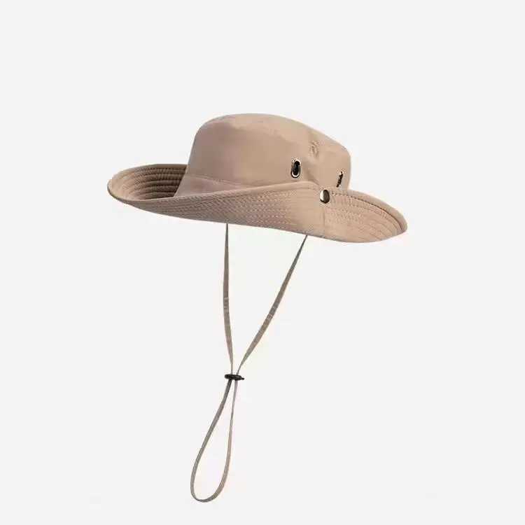 Unisex Sun Hats Outdoor Fishing Hiking Drawstring Cowboy Hats Vacation Beach Fashion Versatile Fisherman Hats Summer Accessories H260407