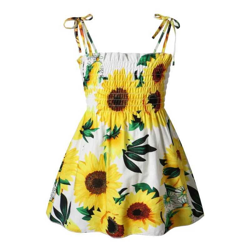 2025 New Girls Floral Strappy Sundress Summer Elegant Beach Dress Baby Toddler Fashionable Casual Party Dresses H260407
