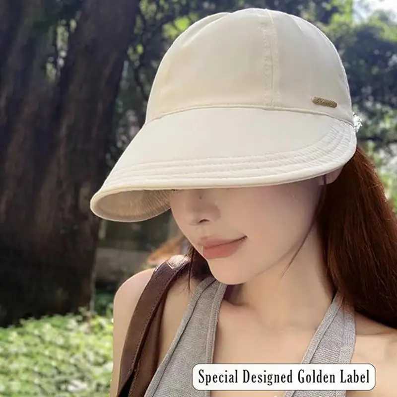 Summer Wide Brim Sun Hat Adjustable Caps For Men Women Beach Hats Summer Quick-drying Visors Fisherman Cap H260407