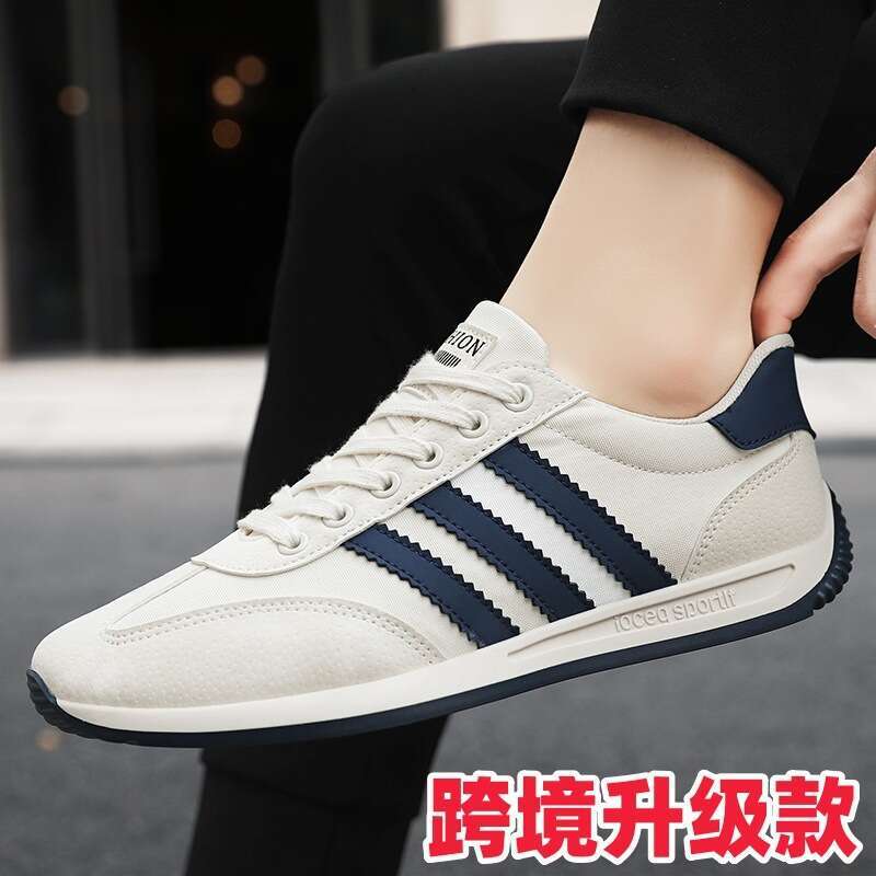New cross-border men's 2026 spring casual white sneakers, non-slip soft sole versatile running sports trendy shoes