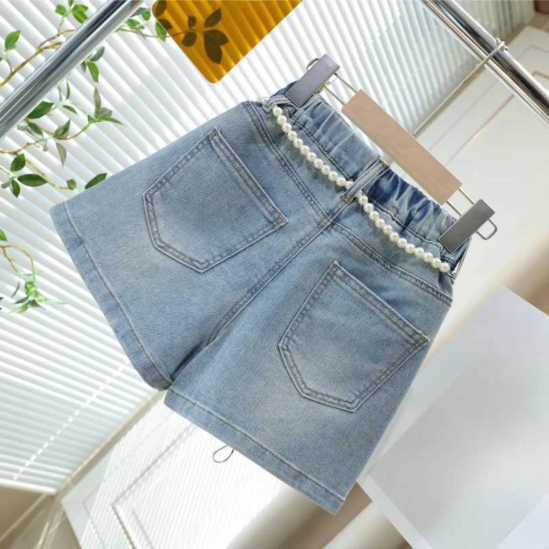 Girls Denim Skort 2026 Summer Kids Short Pants Cute Sweet Style Fake Two Piece Design Comfortable Stretch Casual Versatile H260407