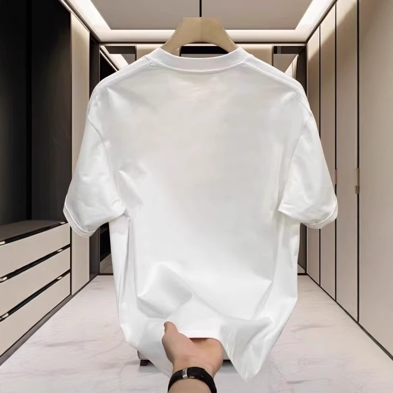 2026 New Designer Fashionable Luxury Boy Print Round Neck Short Sleeved Loose Fit Sports Multifunctional Men's T-shirt