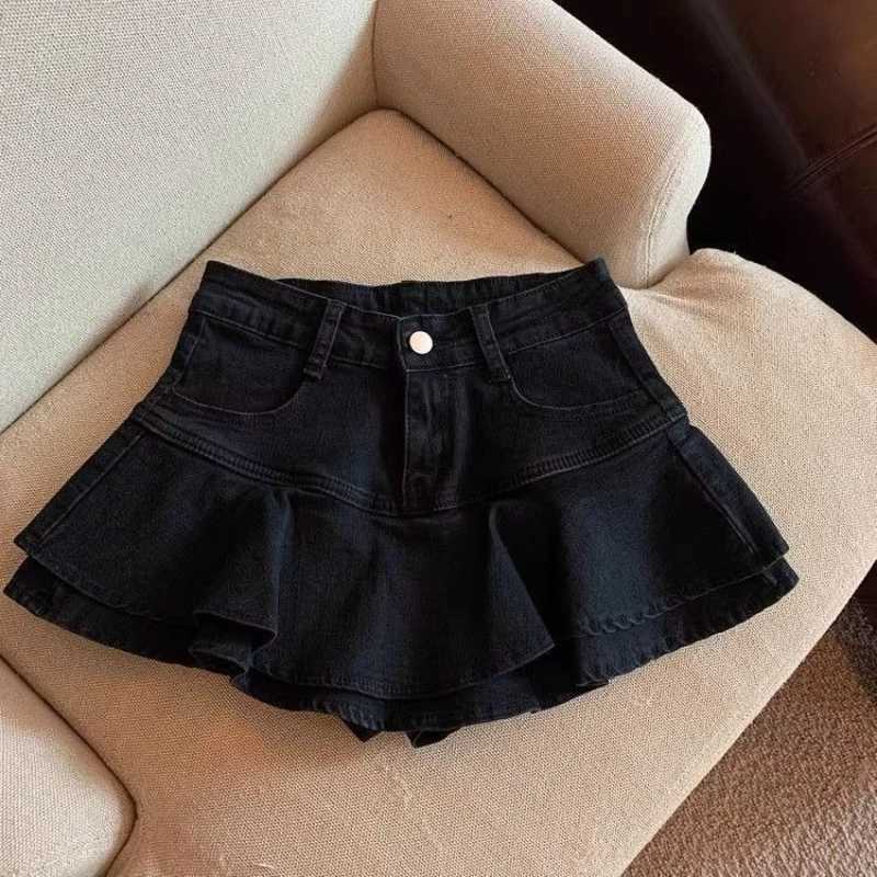 Girls Denim Skirt Summer Stretch Casual Mini Skirt for Big Kids Age 714 Fashionable Kids Party School Wear New Arrival 2026 H260407
