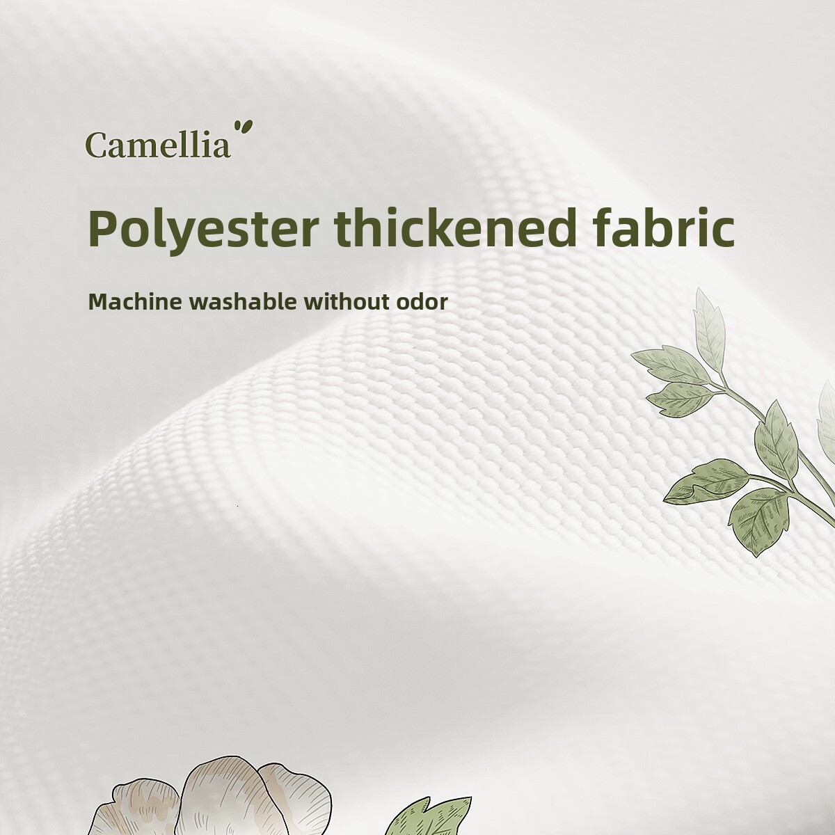 Shower Curtain Camellia Style Elegant Light Luxury Waterproof Wet And Dry Separation Partition Curtain For Bathroom Toilet Restroom