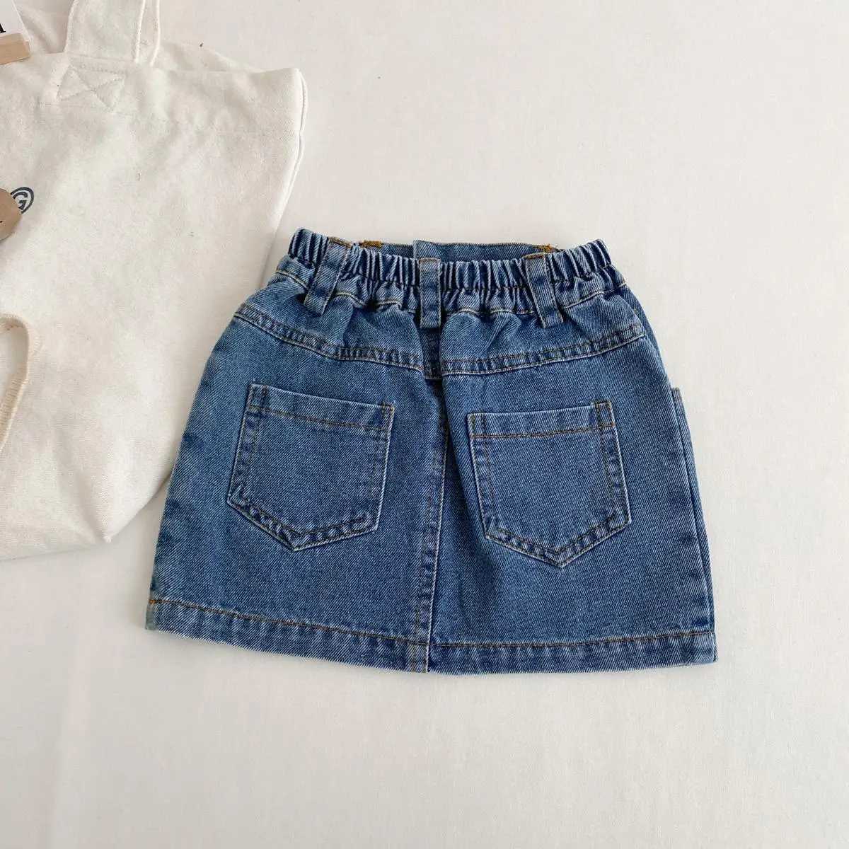 Girls Clothing Denim Short Skirt Summer Korean Baby Girl Half Skirt Children Half Body Wrap Buttocks Versatile Skirt H260407