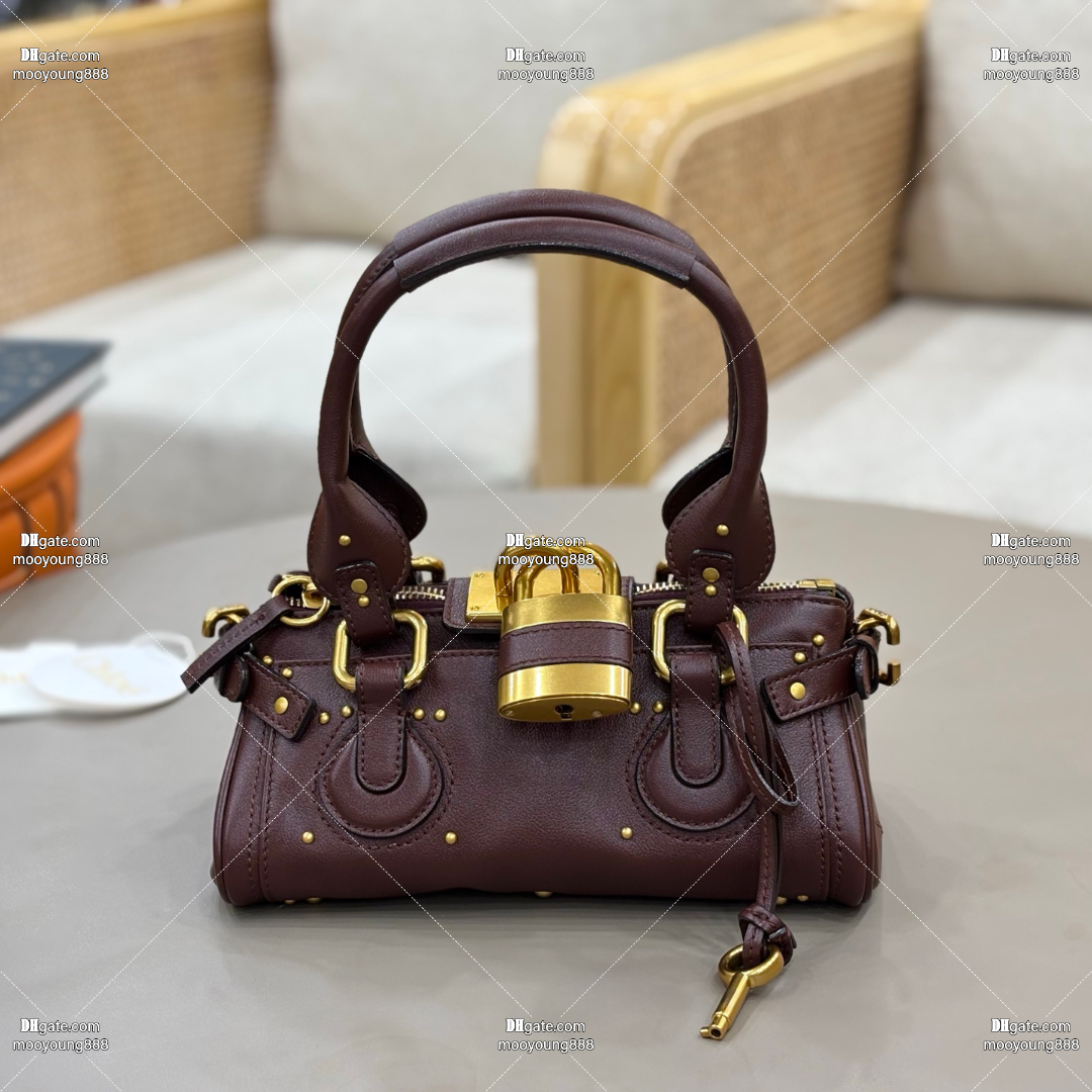 12A Upgrade Mirror Quality Designer Paddington Handbags 36cm 26cm for Women Luxury Genuine Leather Lock Bags Black Brown Burgundy Shoulder Purse