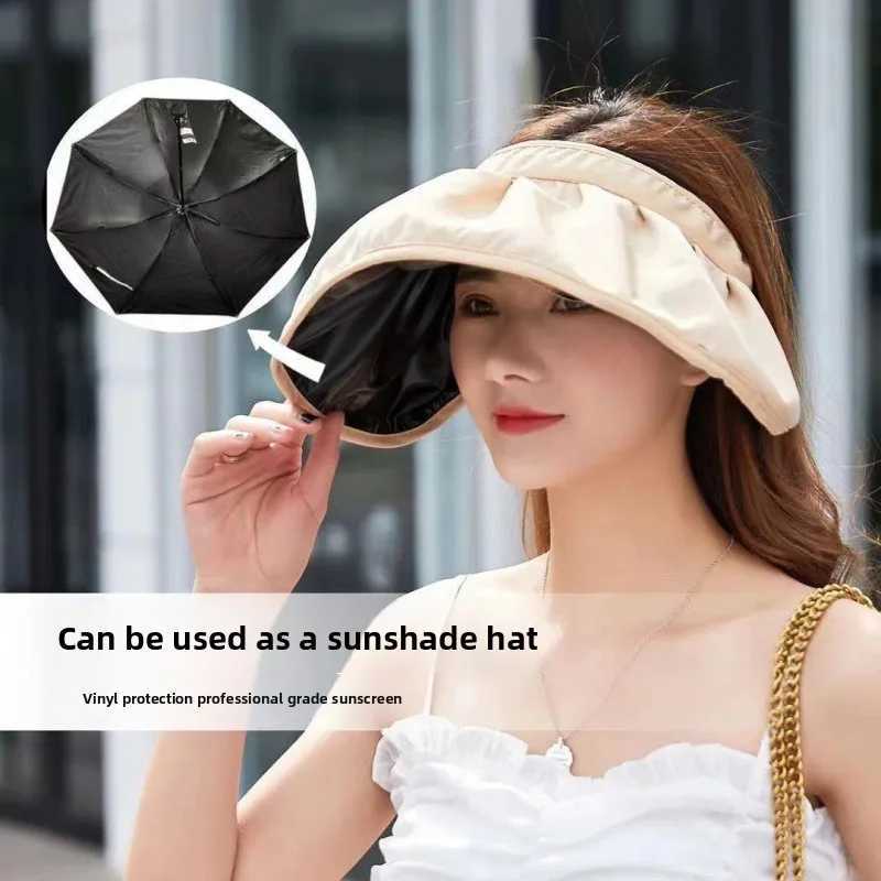 Summer Sun Hat Korean Version Sun Hat Big Brim Face Cover Internet Celebrity Shell Hat Portable Rollable Headband Sun Lady Hat H260407