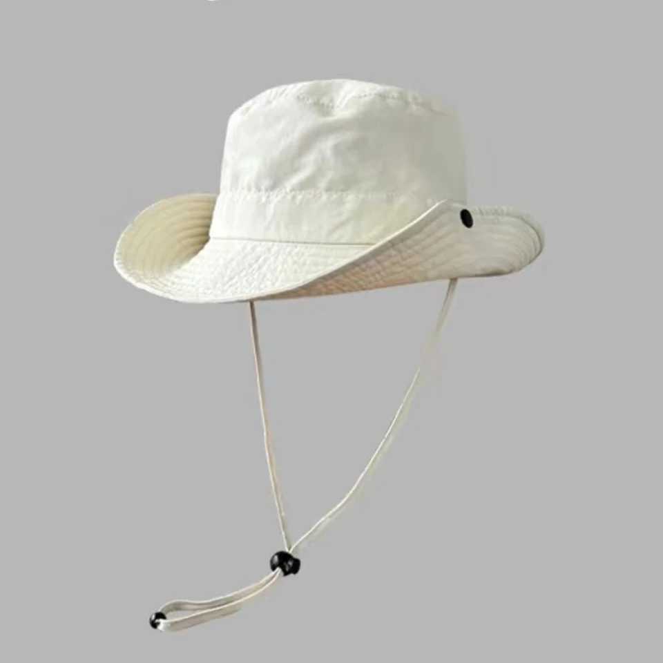 Camping Hat Wide Brim Adjustable Chin Strap Hat Bucket Hat Foldable For Outdoor Activities Beach Travel H260407