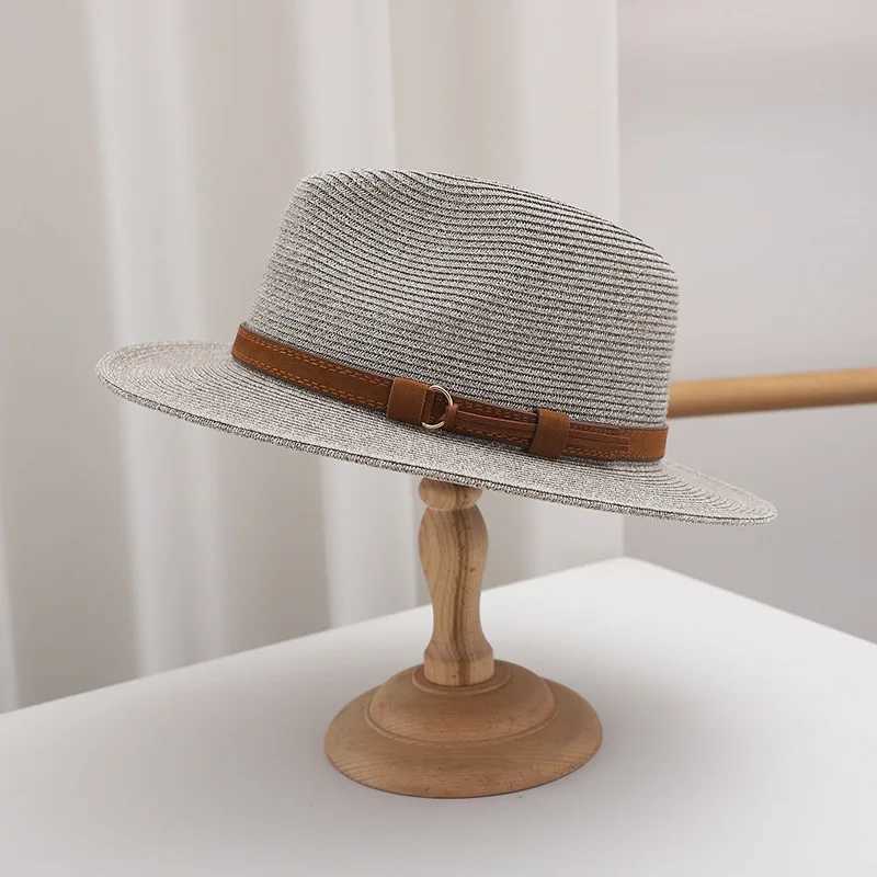 Summer Woven Straw Hat Wide Brim Sun Protection Breathable Beach Sun Shade Casual Outdoor Sombrero For Women Men H260407