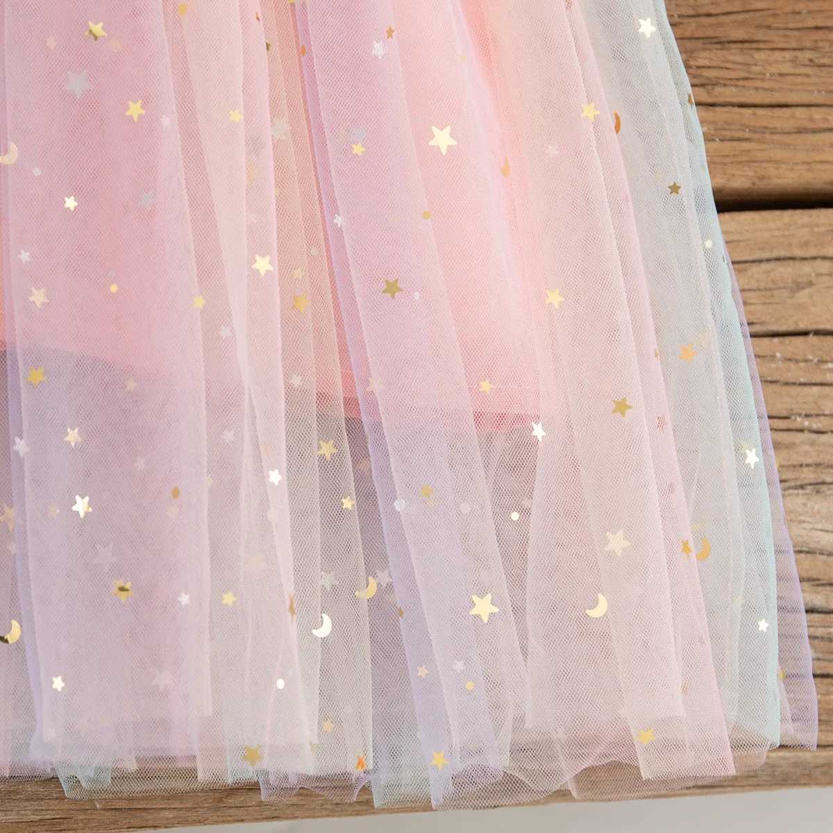 Baby Dresses Summer Colorful Sequins Mesh Baby Girl Dress Sweet Sling Girls Wedding Flower Girl Kids Dress Baby Girl Clothes H260407