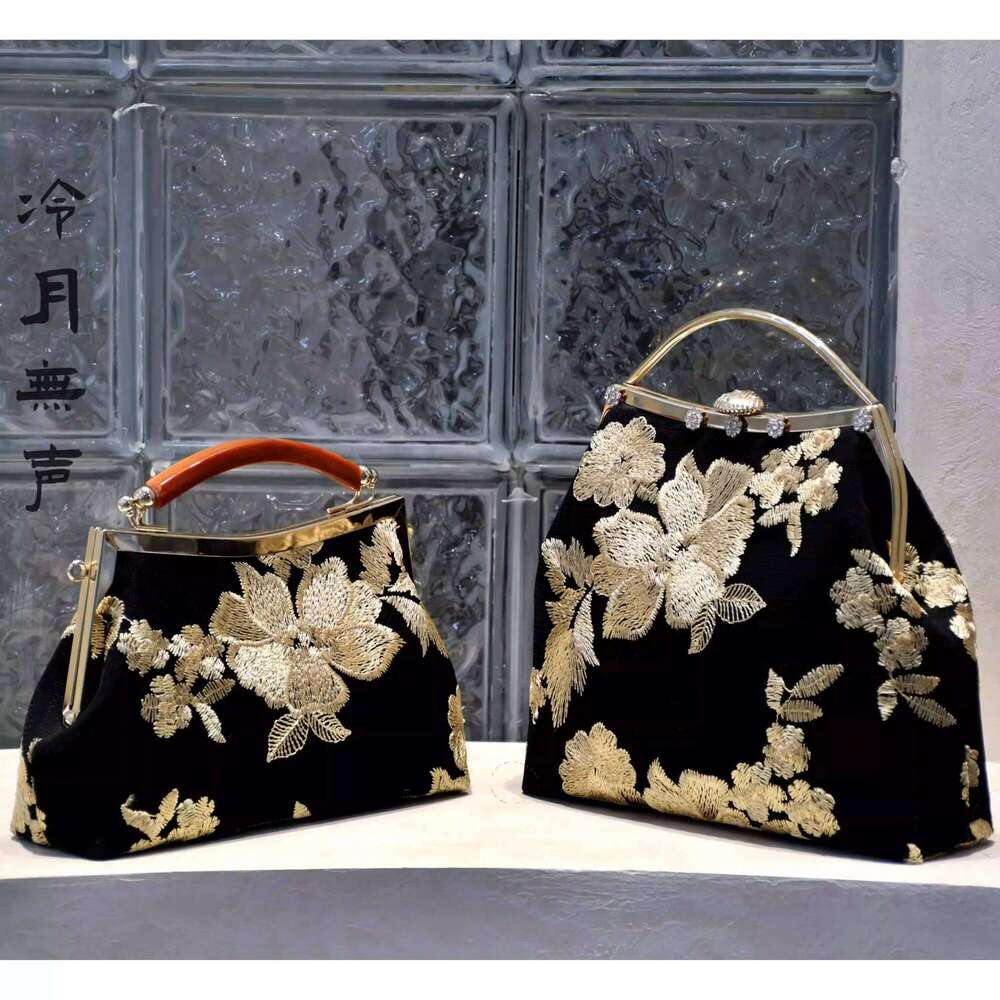 Embroidery Flowers Vintage Handmade For Women Top Handle Bags Bag Mother Gift Chic Lady S Handbags Purses SENYY