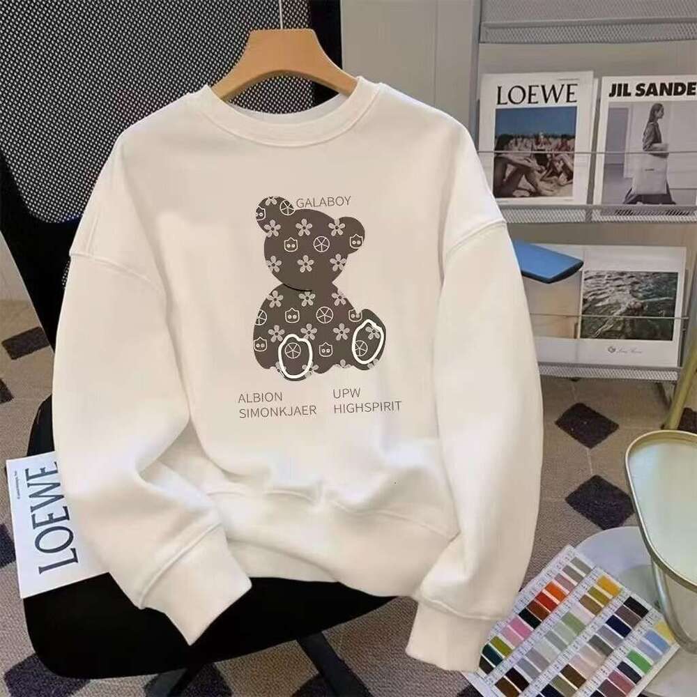 American-Style High-End Heavyweight Sweatshirt For Men Women, Trendy Brand, Spring Style, Printed, Loose Fit, Autumn And Winter, Fleece-Lined, Thicken