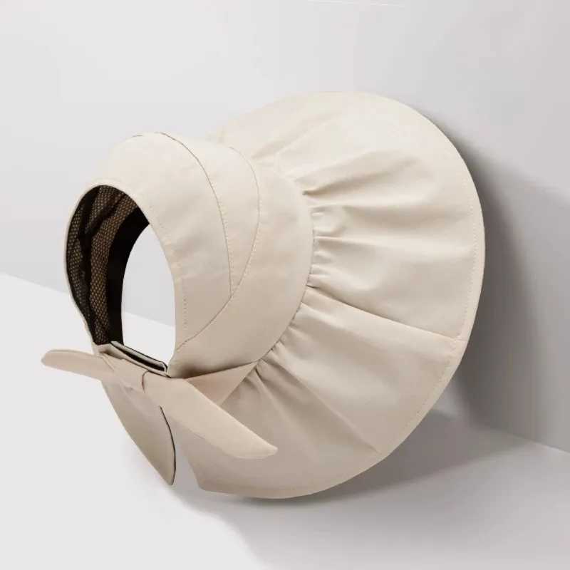 Black Rubber Sun Visor for Women Summer Dual-use Adjustable Headband Outdoor UV Sun Protection Empty Top Sun Hat H260407