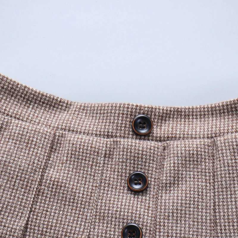 Baby Girls Half Skirt Spring Autumn Girls Plaid Pleated Skirt Cute Girls Woolen Skirt H260407