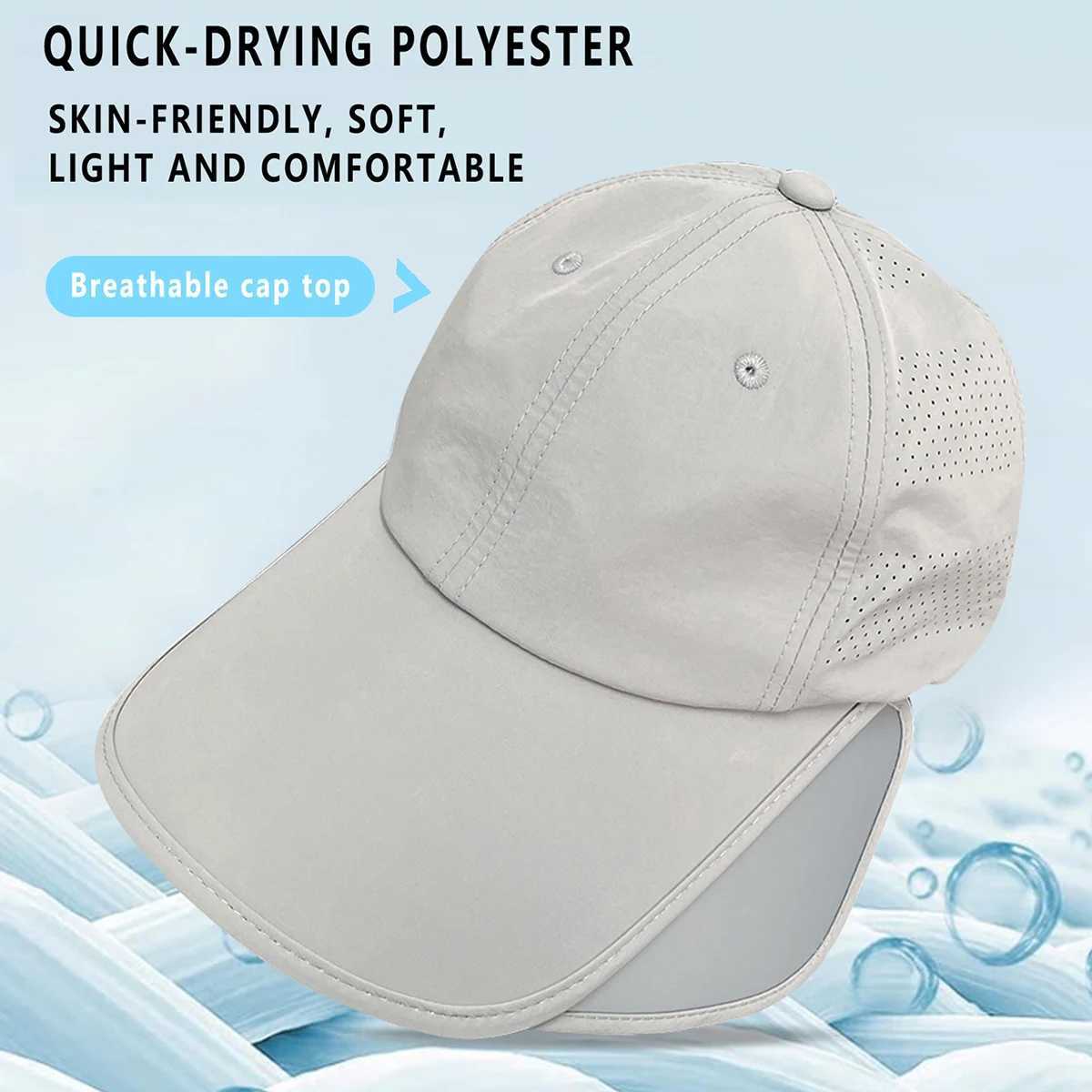 Sunscreen Hat Mens Summer Sun Hat Outdoor Big Brim Cap Breathable Fishing Hat Retractable Sunshade Anti-Ultraviolet H260407