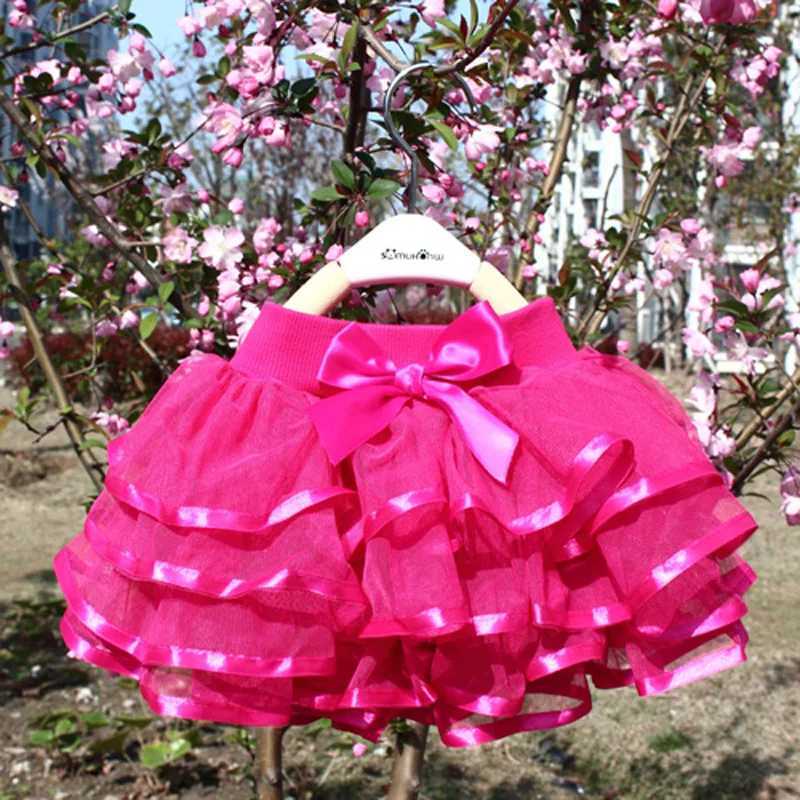 Hot Baby Girl Tulle Tutu Skirts Rainbown Pettiskirts Fluffy Kids Ballet Skirts for Party Dance Princess Children Tulle Clothes H260407