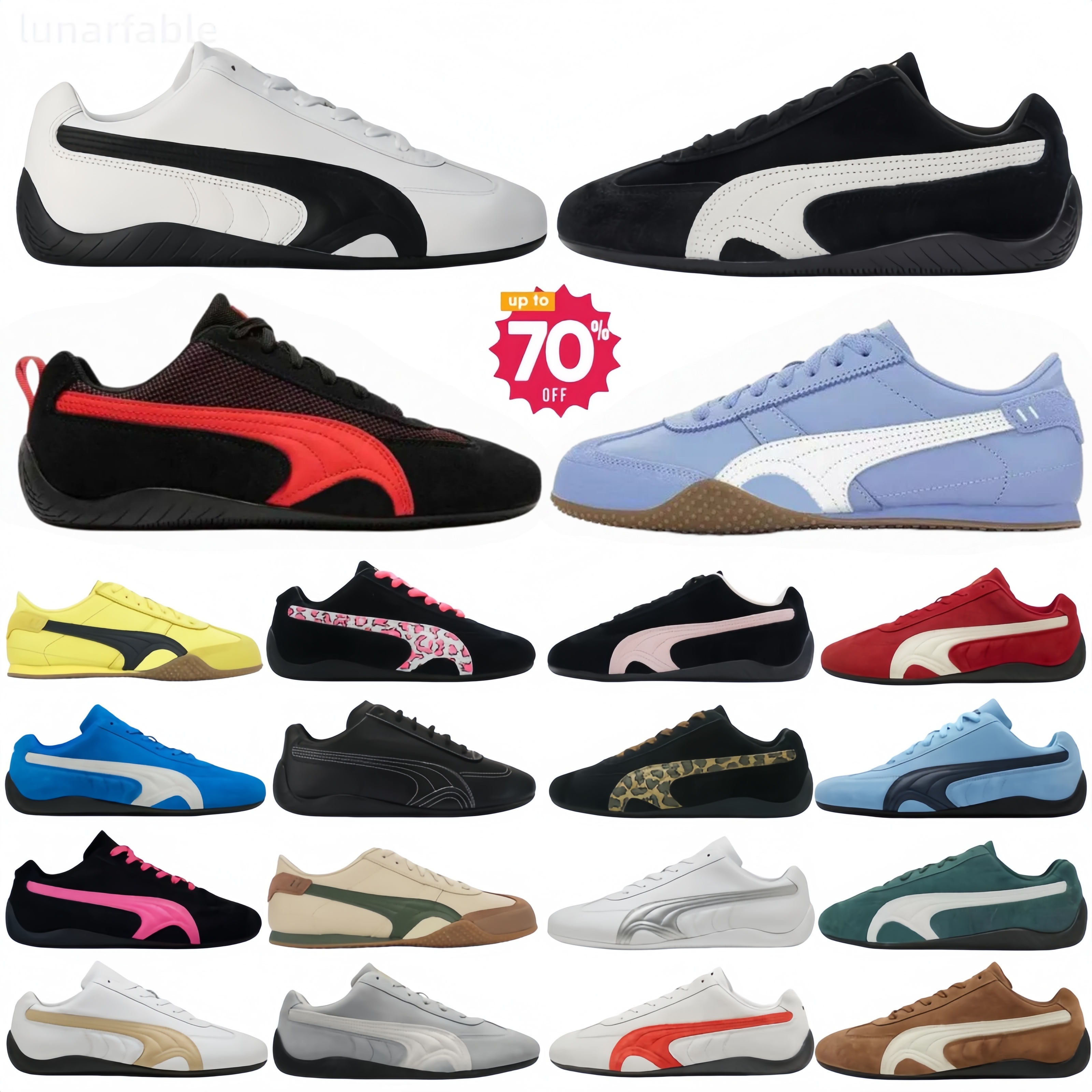 Designer Ballet shoes for men women Speedcats shoes mens summer Driving shoes Suede sneakers ladies dancing shoes Silver Black white Germany Bella leather shoe
