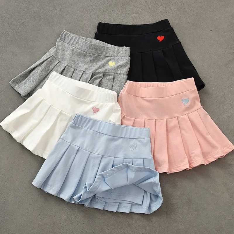 1pcs Four Season Children Cute Skirt Kid College Style Clothes Black A Line High Waist Mini Dress Student Pleate Skirt 100-170cm H260407