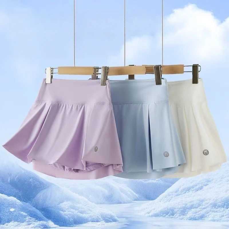 Girls Ice Silk Quick Dry Pleated Skort Summer Anti-Exposure Tennis Skirt School Uniform Style Dance Athletic H260407
