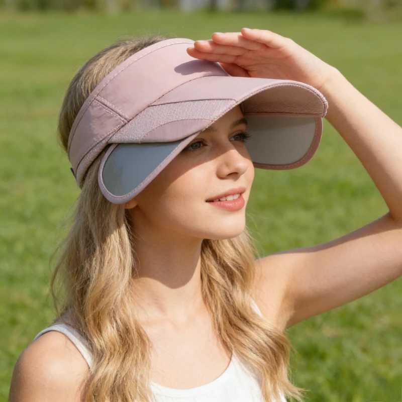 Sun Summer Outdoor Sports Hat Casual Retractable Top Hat Womens Hat Brim Cycling Sun Hat Sun Protection Pull-out H260407