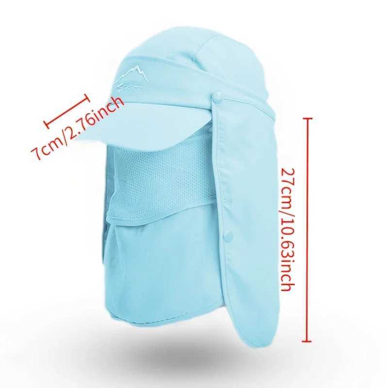 Mens Quick Dry Bucket Hat with Detachable Face Mask Neck Cover UV Protection for Hiking Fishing Camping H260407