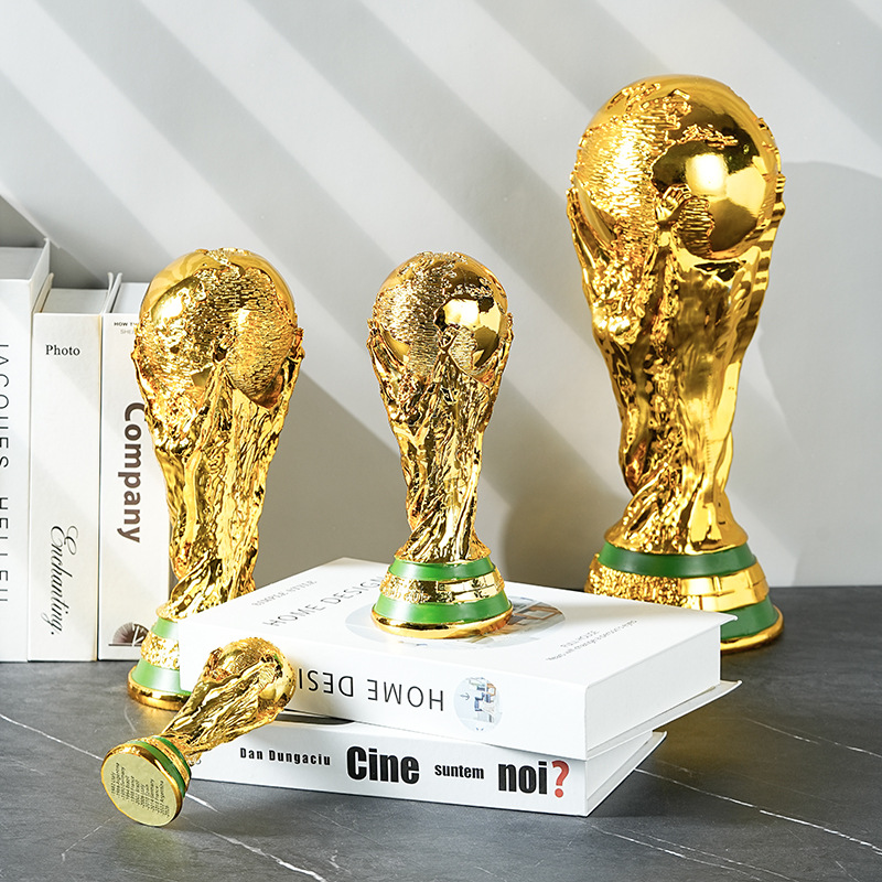 1:1 WORLD CUP REPLICA TROPHY FULL SIZE Qatar Height 36cm Electroplating Hercules Cup Trophies Artworks Model Souvenirs Home Tabletop Decorations Suppl