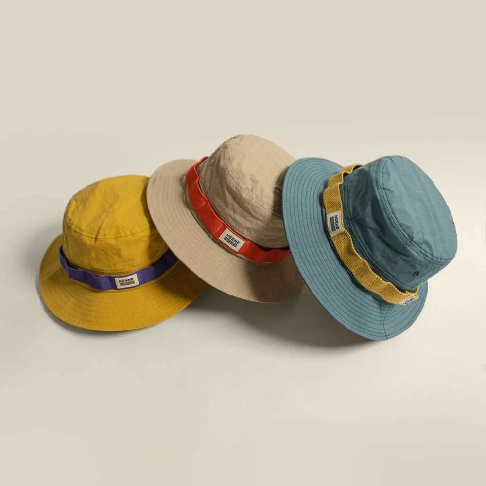 New Trendy Bucket Hat Anti-Sun Adjustable Fishing Cap Breathable Waterproof Ponytail Hat Gift H260407