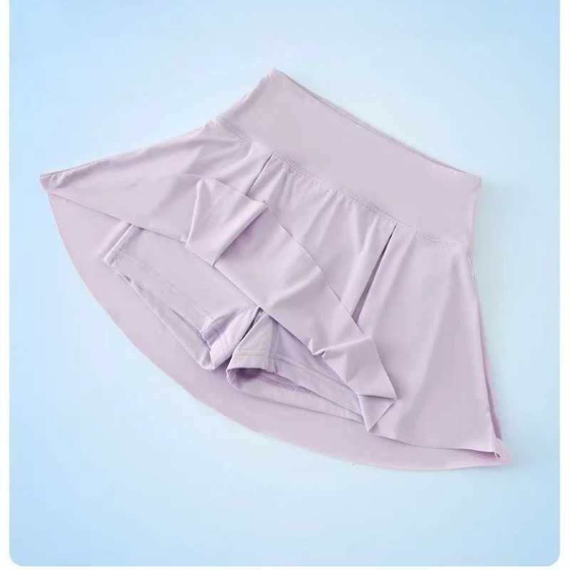 Girls Ice Silk Quick Dry Pleated Skort Summer Anti-Exposure Tennis Skirt School Uniform Style Dance Athletic H260407