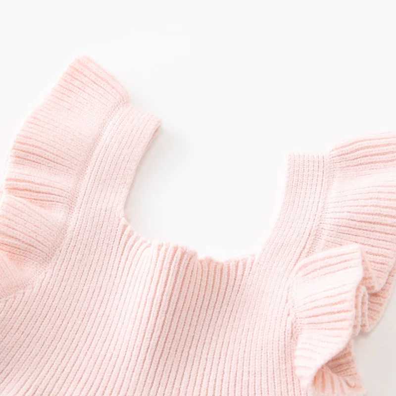 0-18M Sleeveless Tank Romper Dress Cotton Summer Infant Princess Outfit Baby Girl Dress Knitted Ruffled Flutter Sleeve Dress H260407