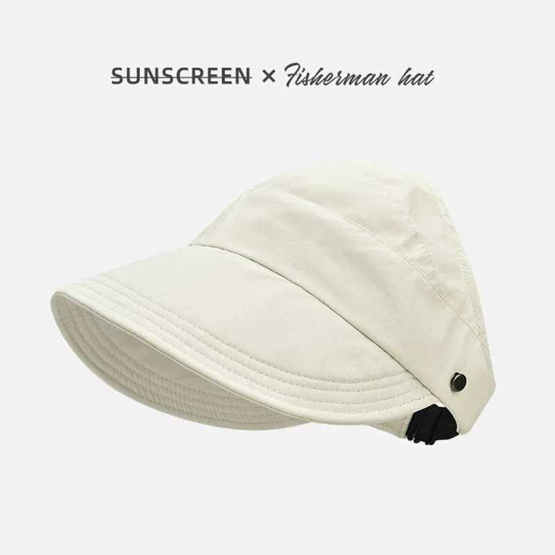 Celebrity-style sun hat face shield UV protection versatile and can be tied in a ponytail H260407