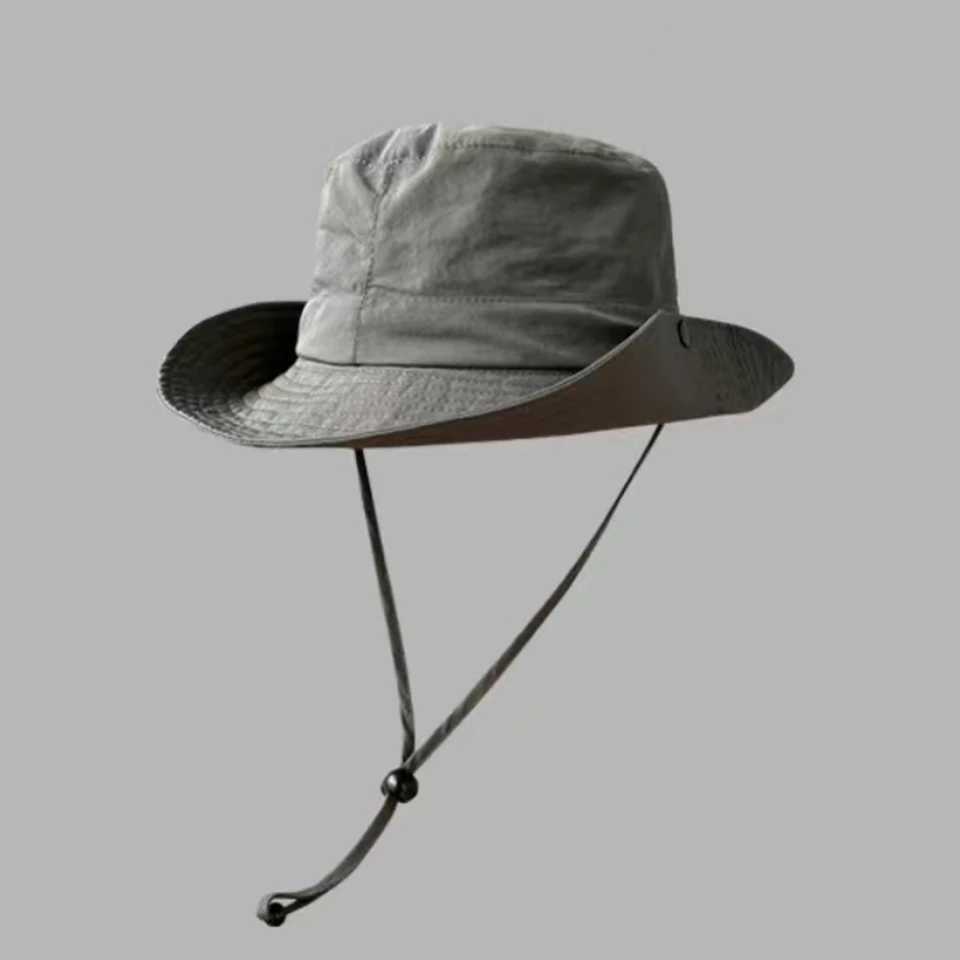 Camping Hat Wide Brim Adjustable Chin Strap Hat Bucket Hat Foldable For Outdoor Activities Beach Travel H260407